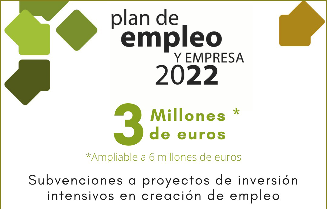 La Diputación Provincial de Jaén destina este año 3 millones de euros de ayudas a proyectos intensivos en creación de empleo