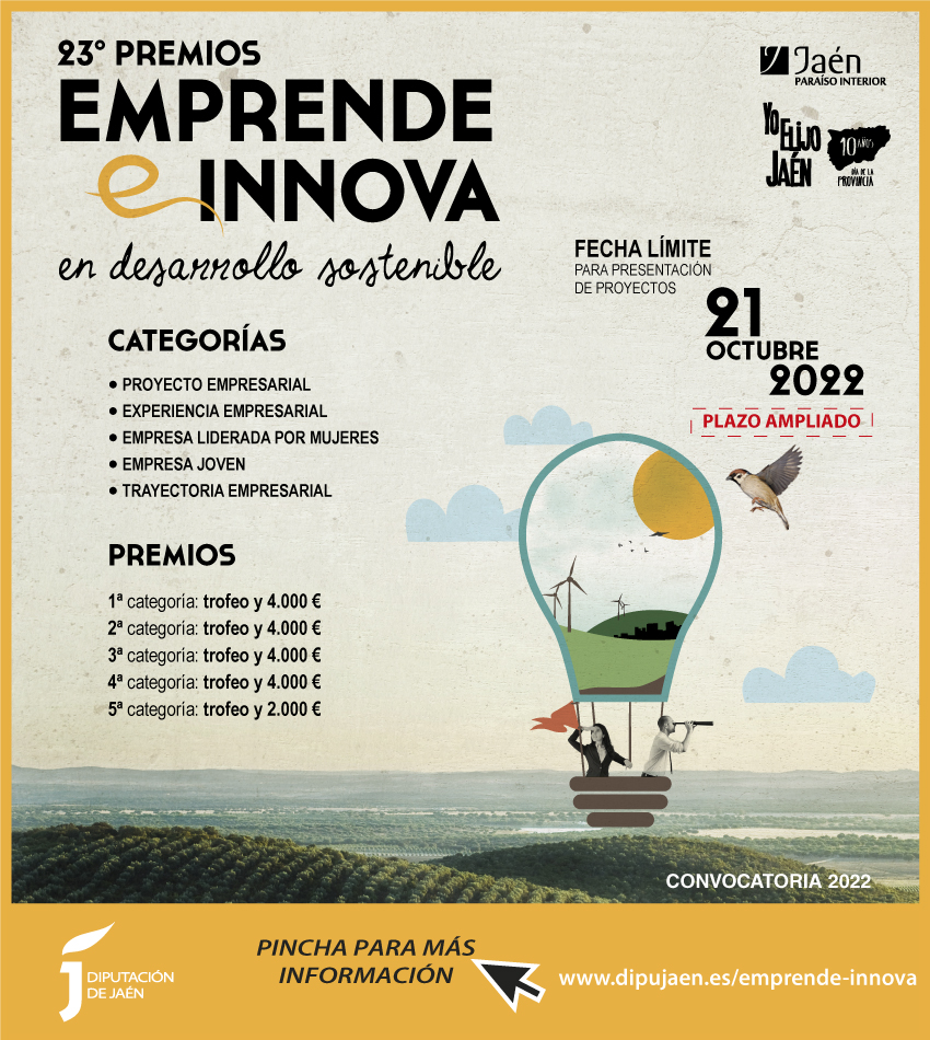 Ampliado hasta el 21 de octubre el plazo para presentar candidaturas al Premio Emprende e Innova