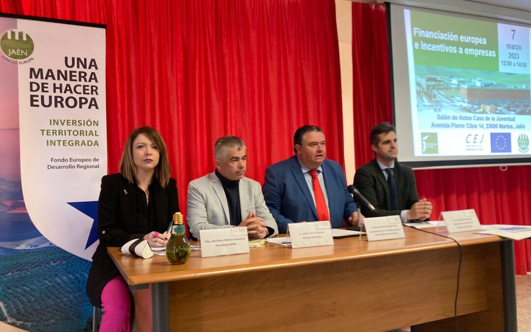 Luis Miguel Carmona participa en Martos en la inauguración de una jornada sobre financiación europea e incentivos para empresas