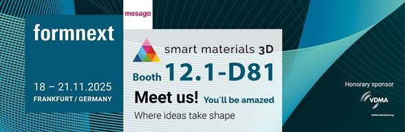 SMART MATERIALS 3D, finalista en los Premios de Sostenibilidad Formnext 2025